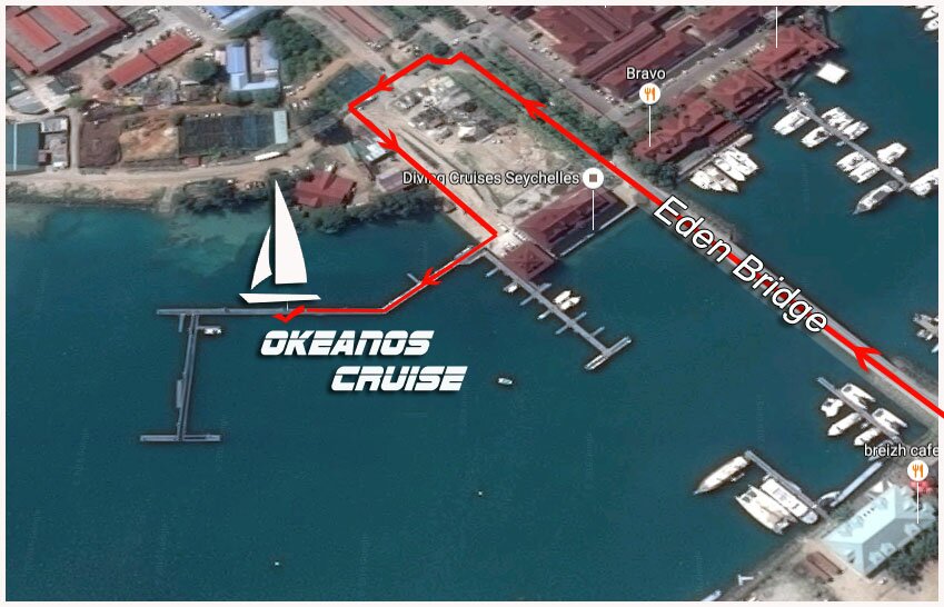 Plan d'acces à Okeanos Cruise